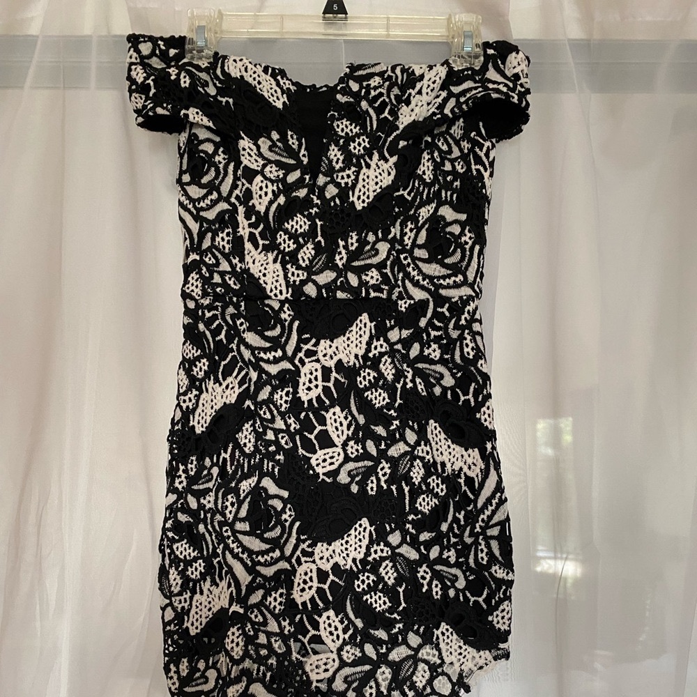 Missguided off shoulder asymmetrical dress